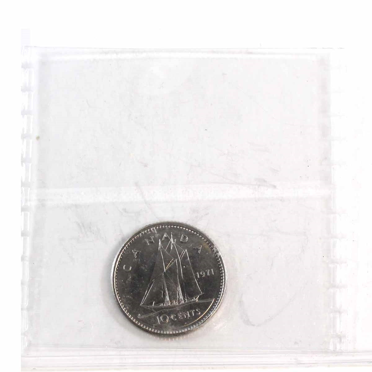 1971 Canada 10-cents ICCS Certified MS-65
