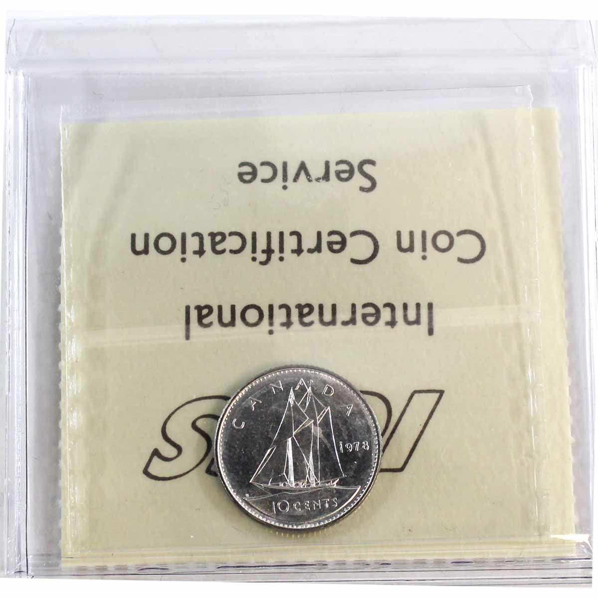 1978 Canada 10-cents ICCS Certified MS66