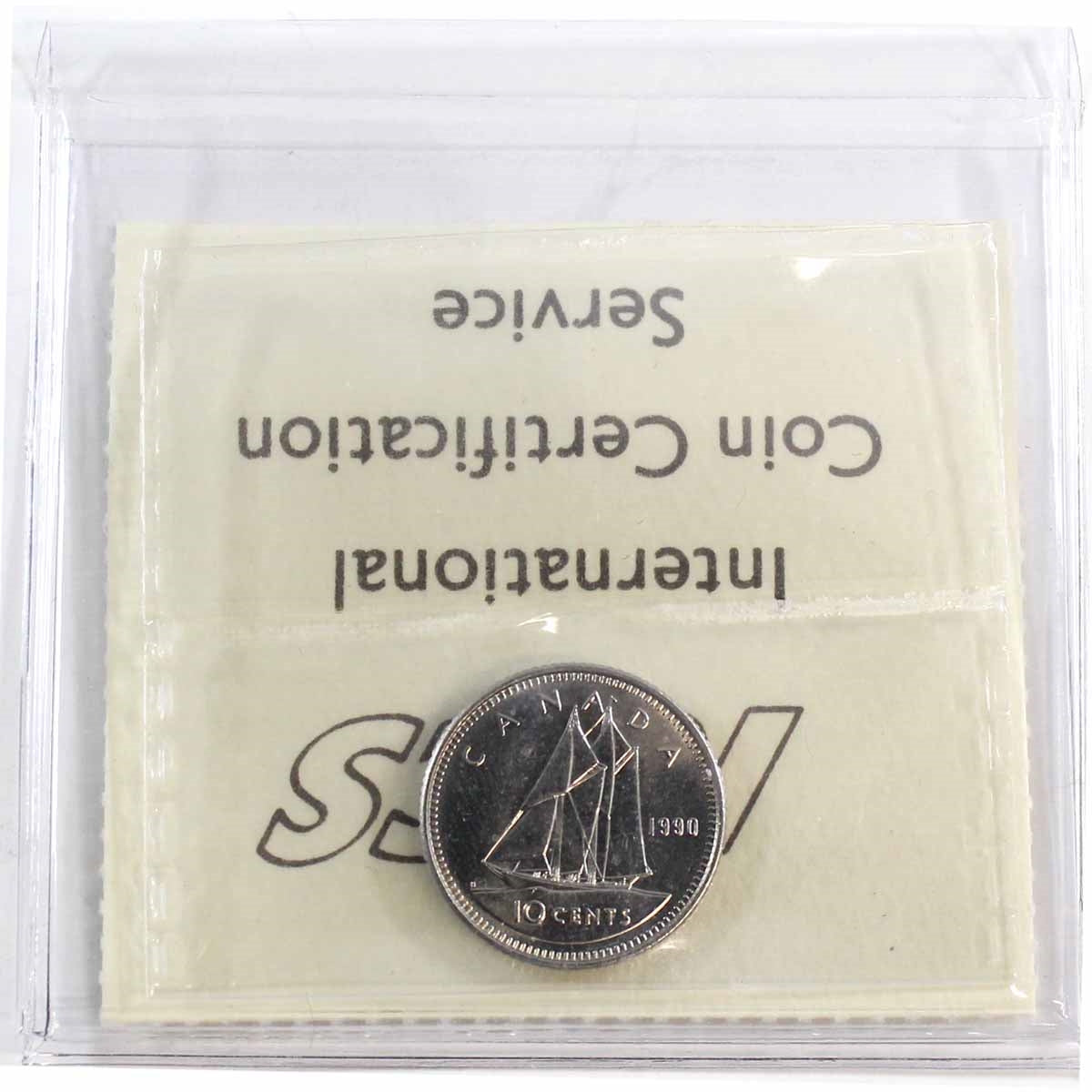 1990 Canada 10-cents ICCS Certified MS65