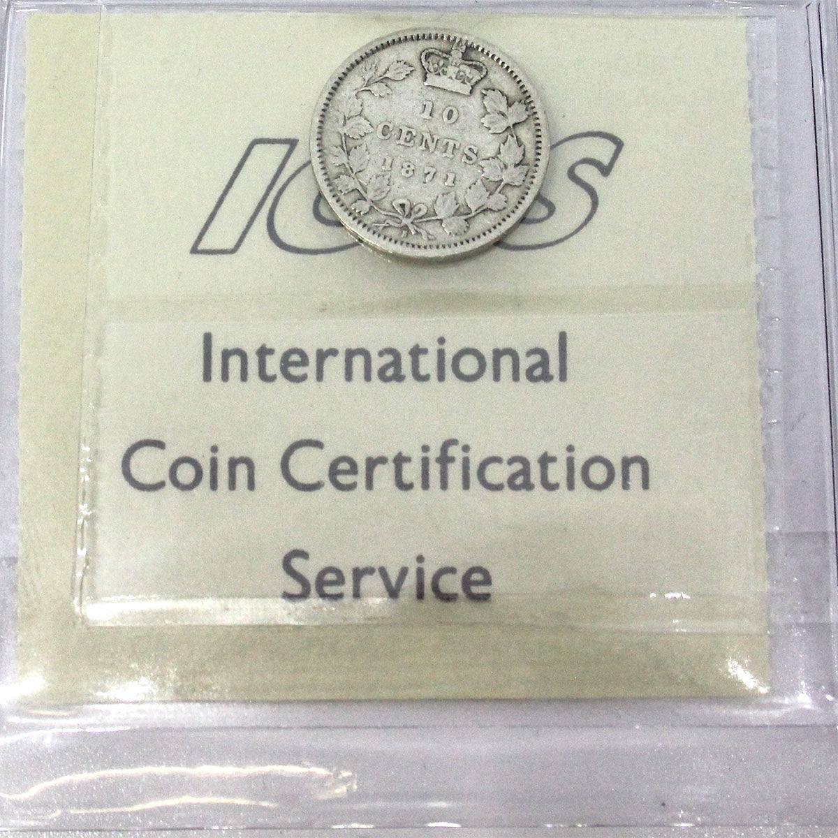 1871H Canada 10-cents ICCS Certified VG8