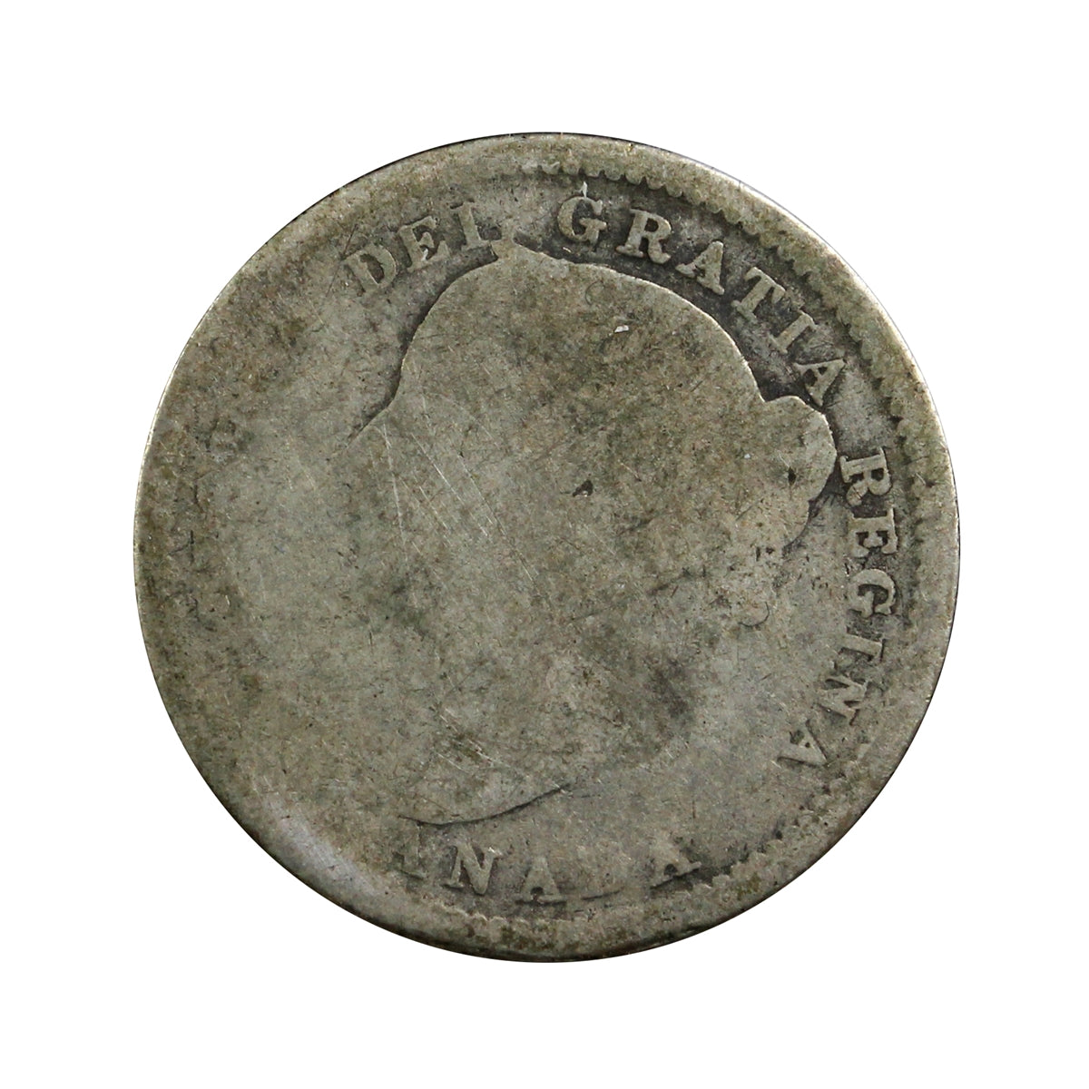 1886 Small 6, Obv. 5 Canada 10-cents Poor