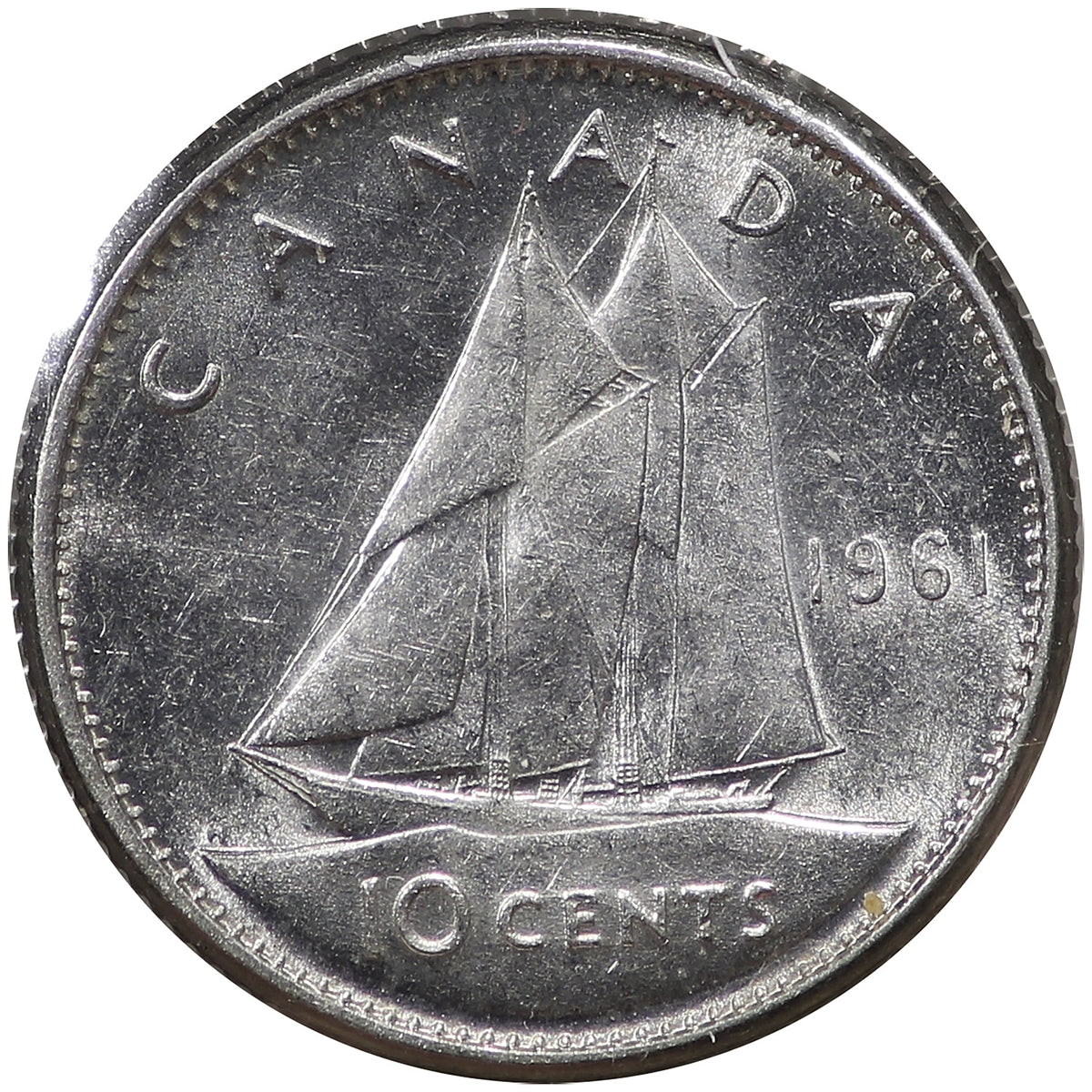1961 Canada 10-cents AU-UNC (AU55)
