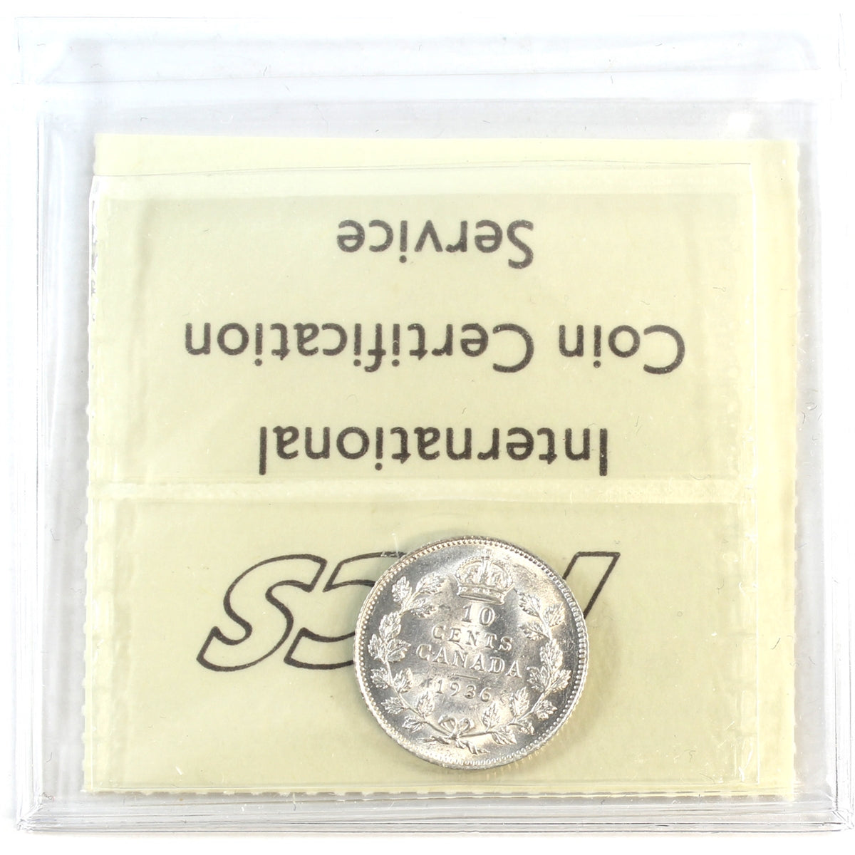 1936 Canada 10-cents ICCS Certified AU55