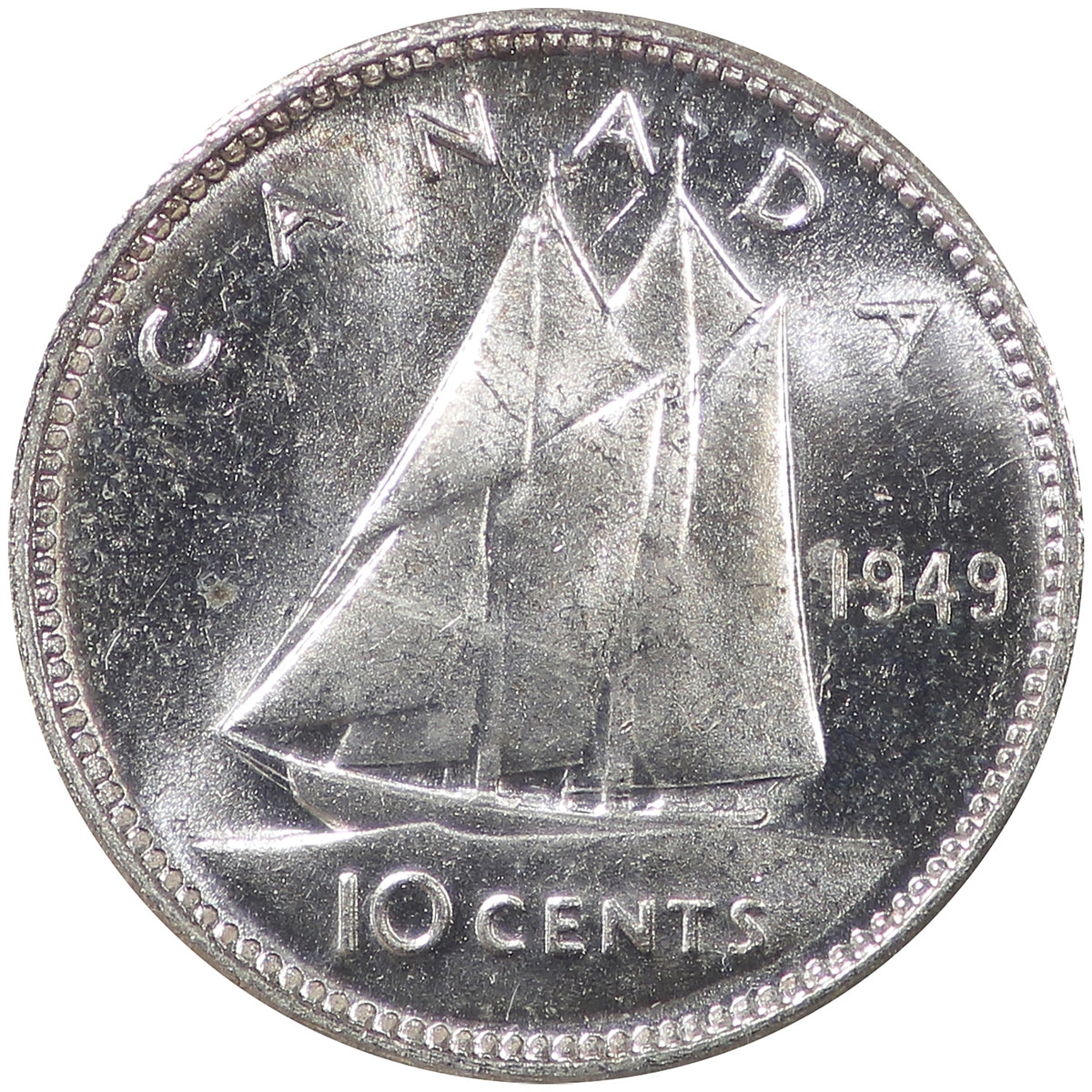 1949 Canada 10-cents ICCS Certified MS-64