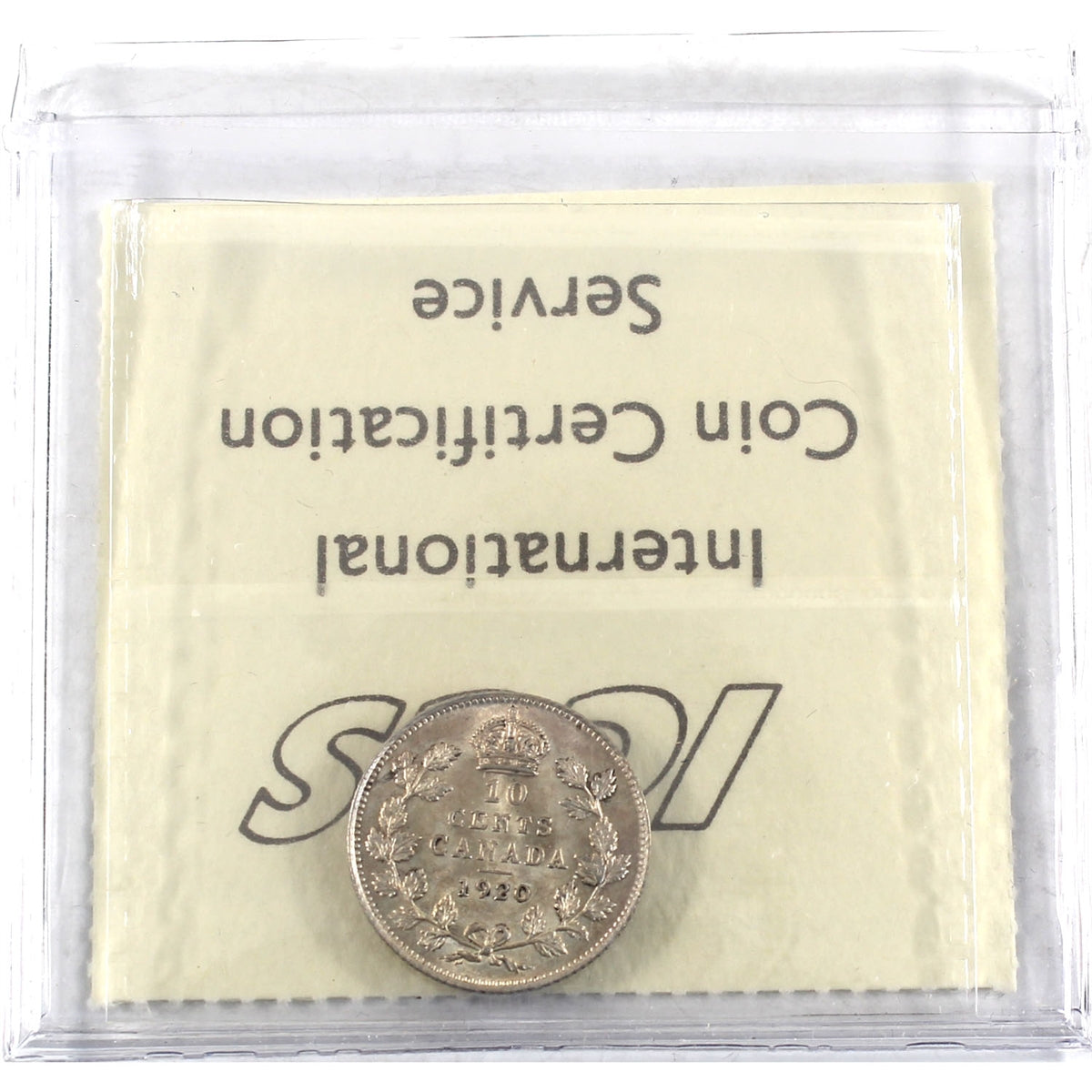 1920 Canada 10-cents ICCS Certified AU55