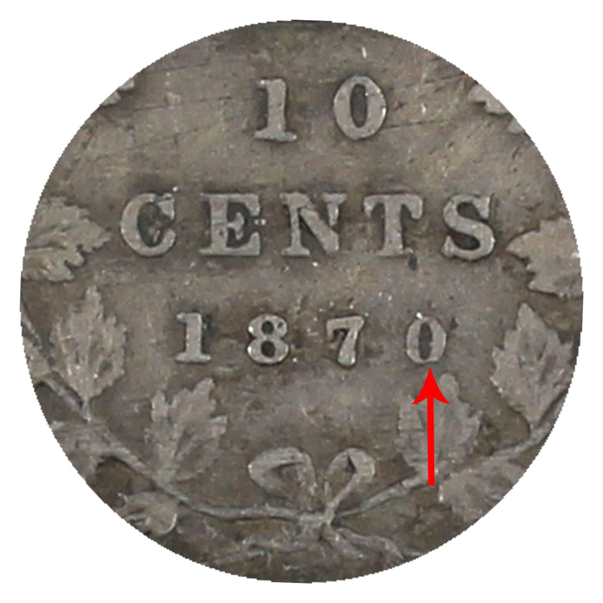 1870 Narrow 0 Canada 10-cents ICCS Certified VG10
