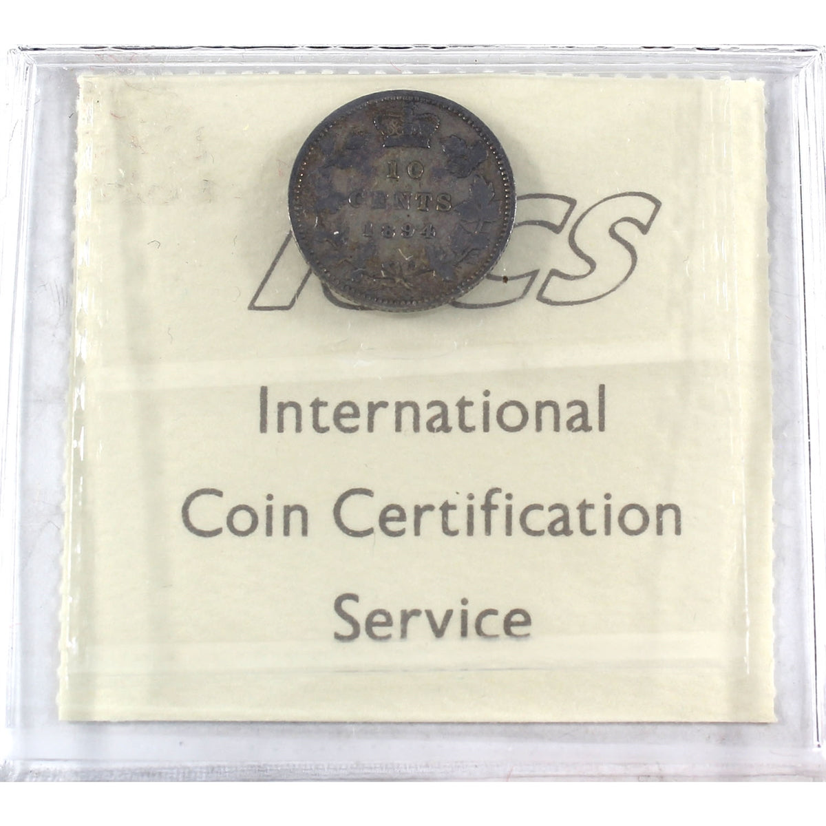 1894 Obv. 5 Canada 10-cents ICCS Certified F15