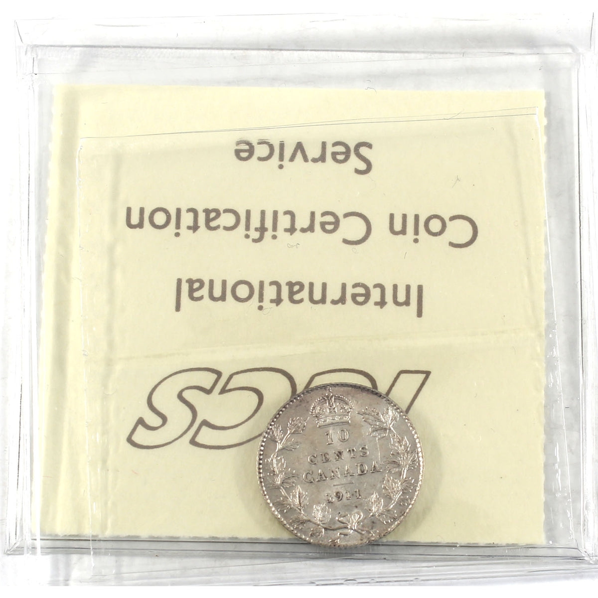 1911 Canada 10-cents ICCS Certified AU55
