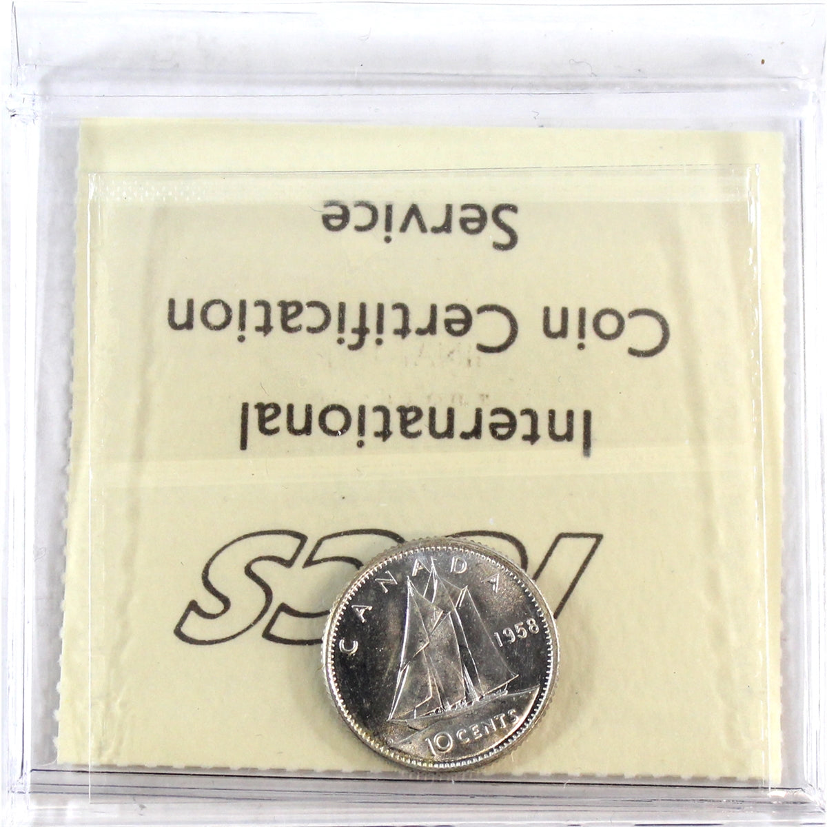 1958 Canada 10-cents ICCS Certified MS65 Heavy Cameo