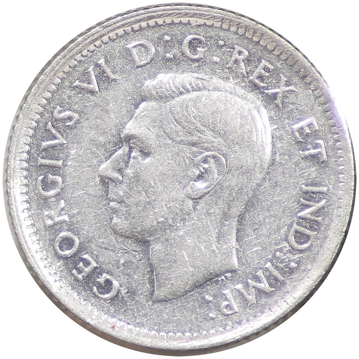 1943 Re-Engraved Canada 10-cent VF-EF (VF30)