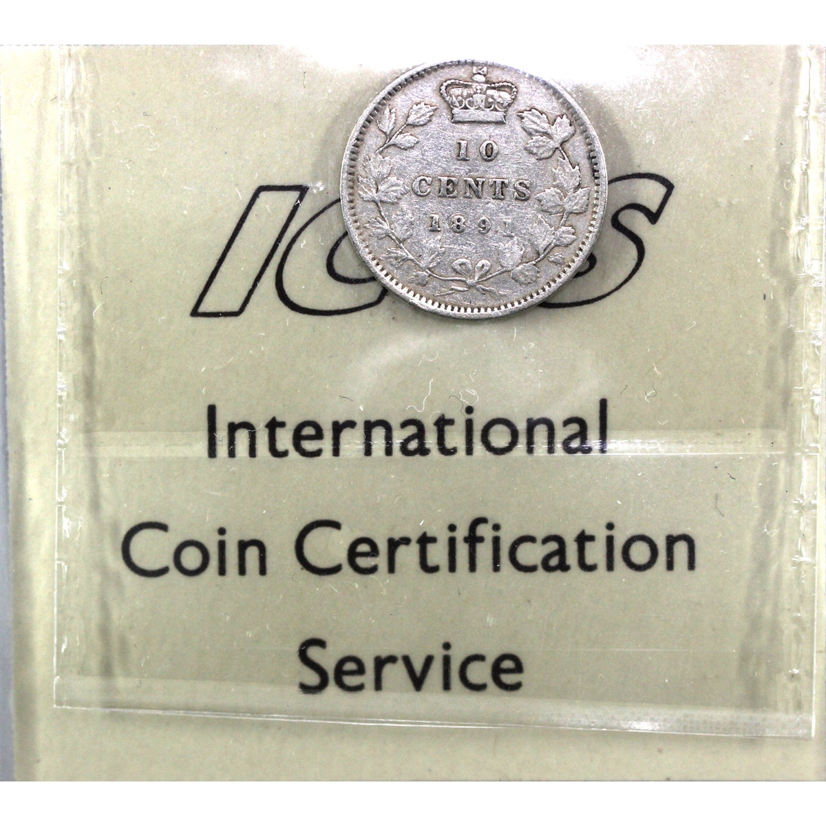 1891 22 Leaves Canada 10-cents ICCS Certified VF20