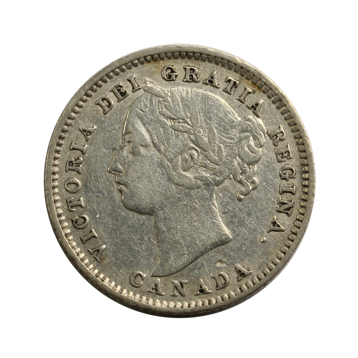1892 Obv. 5 Canada 10-cents VF-EF (VF30) $