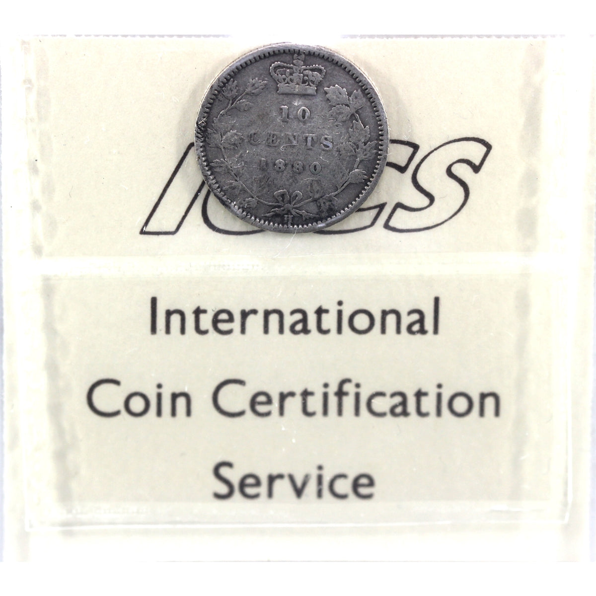 1880H Obv. 1 Canada 10-cents ICCS Certified F12