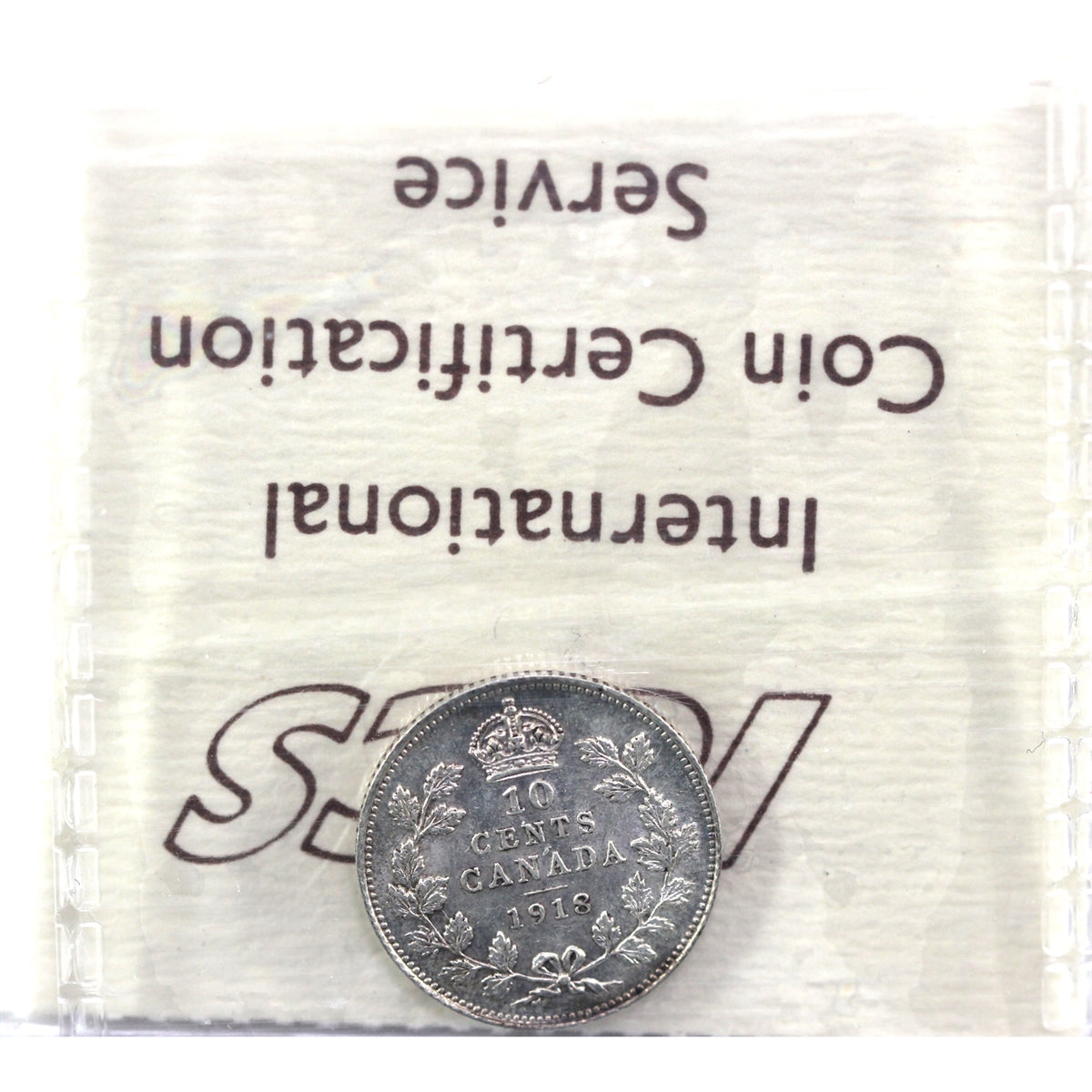 1918 Canada 10-cents ICCS Certified AU55