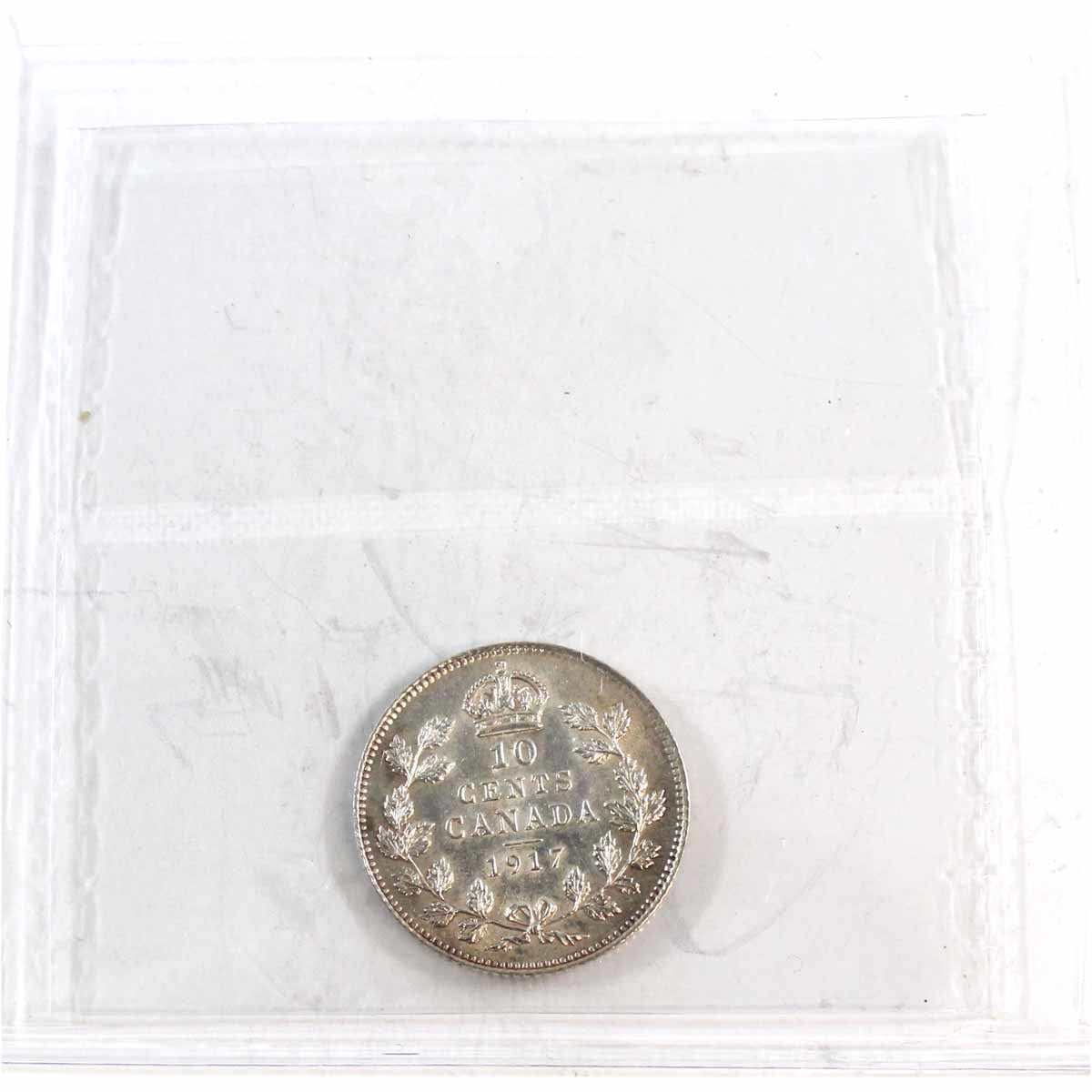 1917 Canada 10-cents ICCS Certified AU-58