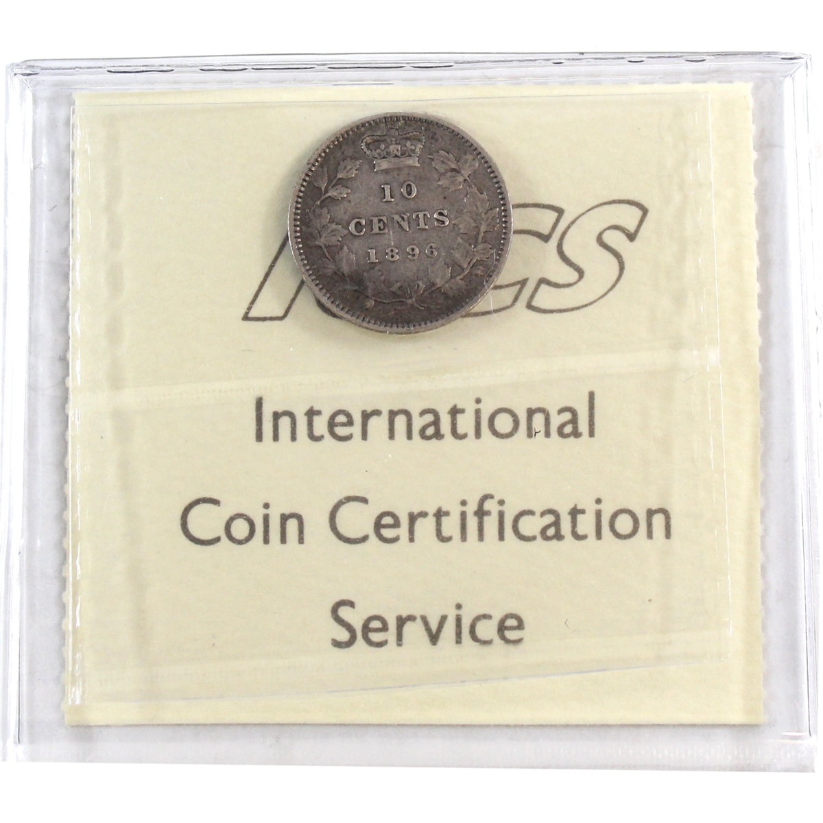 1896 Obv. 5 Canada 10-cents ICCS Certified VF20