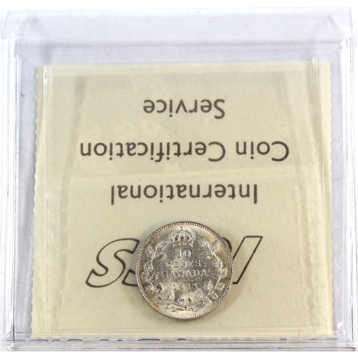 1933 Canada 10-cents ICCS Certified AU55