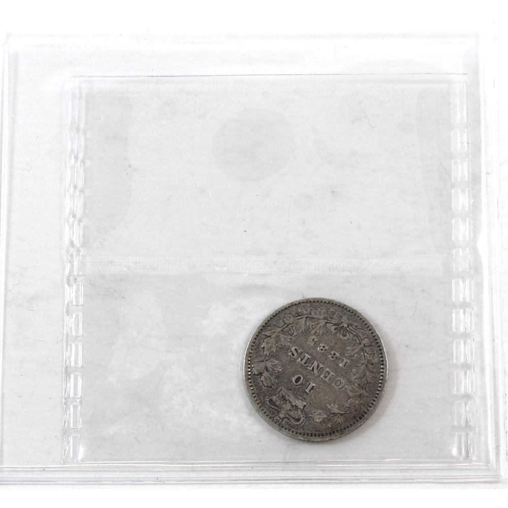 1885 Obv. 5 Canada 10-cents ICCS Certified VG10