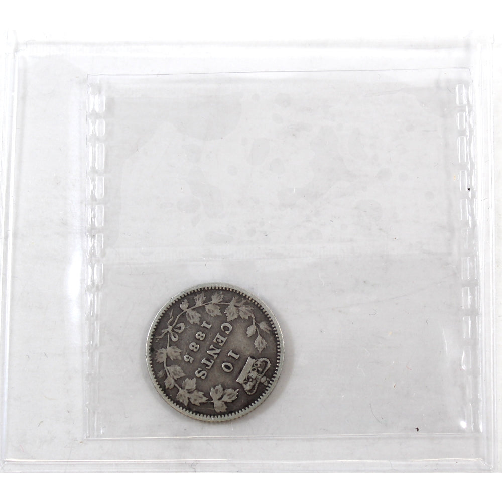 1885 Obv. 5 Canada 10-cents ICCS Certified VG8