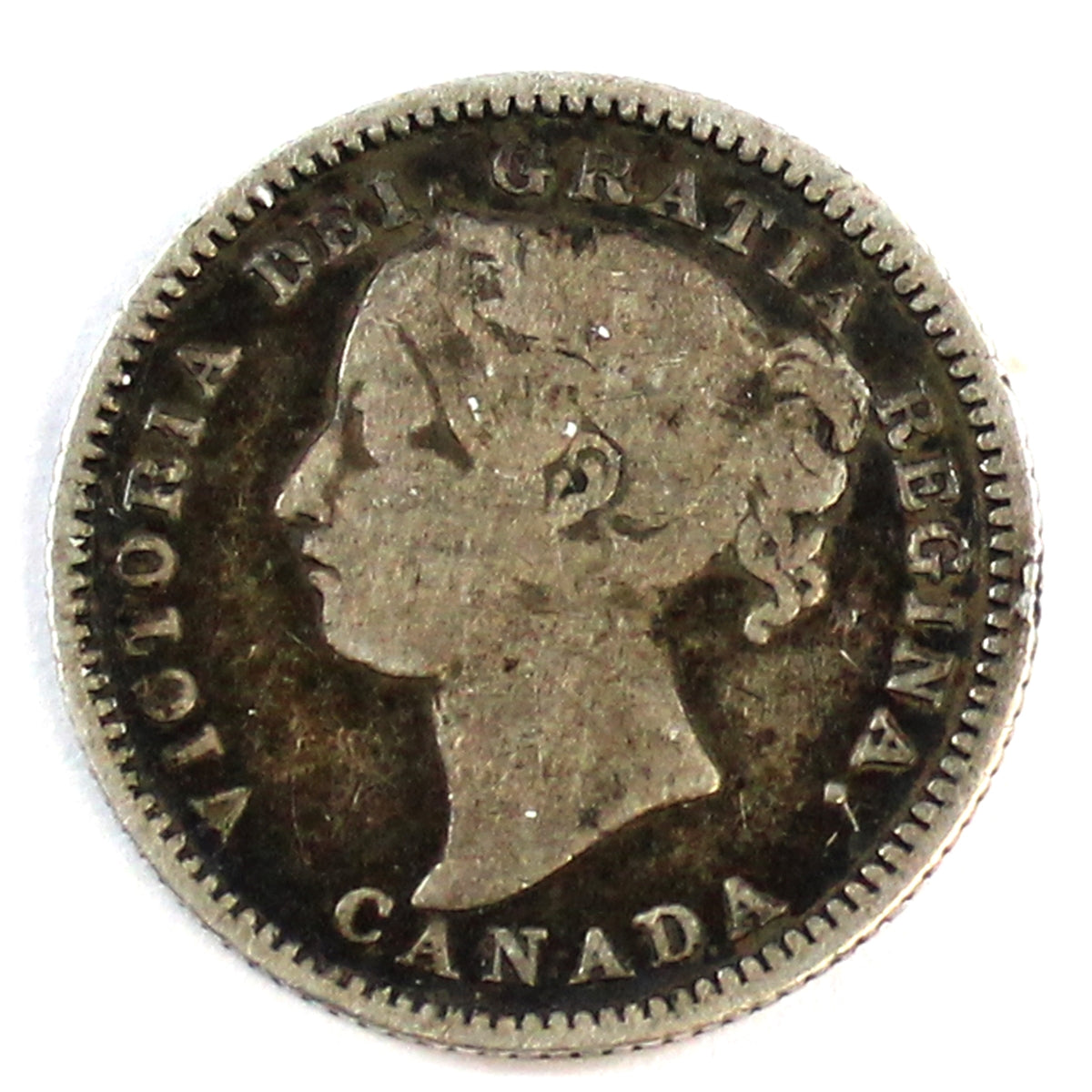 1886 Large Knobbed 6 Obv. 5 Canada 10-cents Very Good (VG8) $