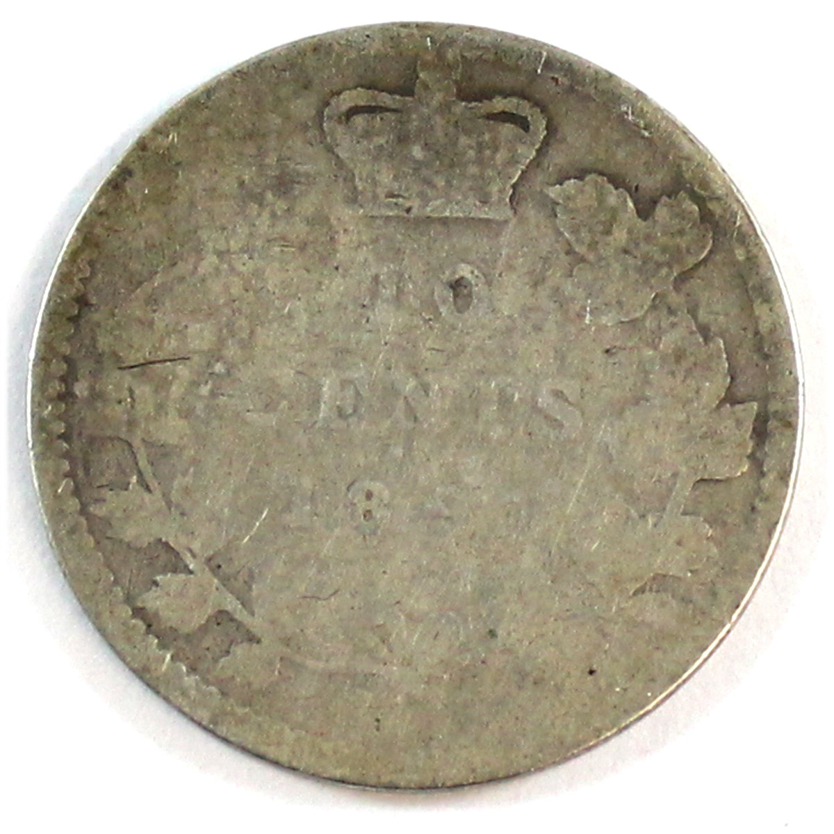 1893 Flat Top 3 Obv.6 Canada 10-cents About Good (AG3)