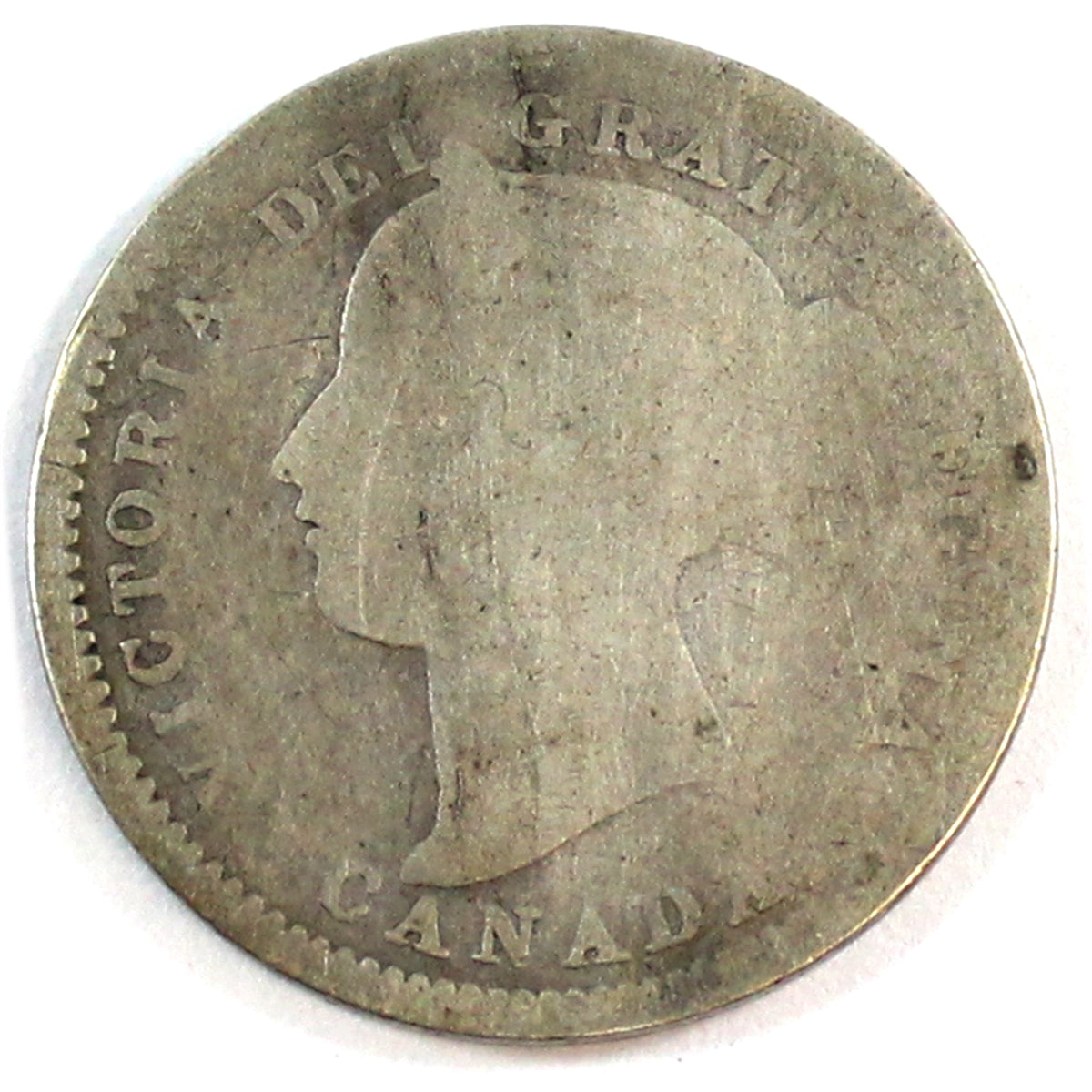 1893 Flat Top 3 Obv.6 Canada 10-cents About Good (AG3)