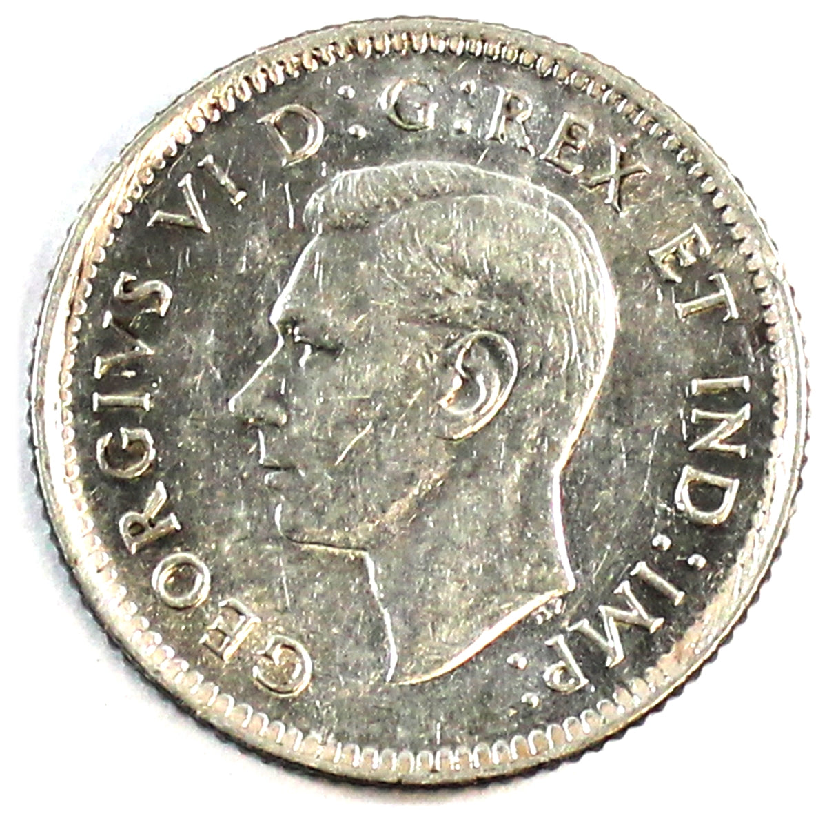 1943 Re-Engraved Canada 10-cents Almost Uncirculated (AU50)