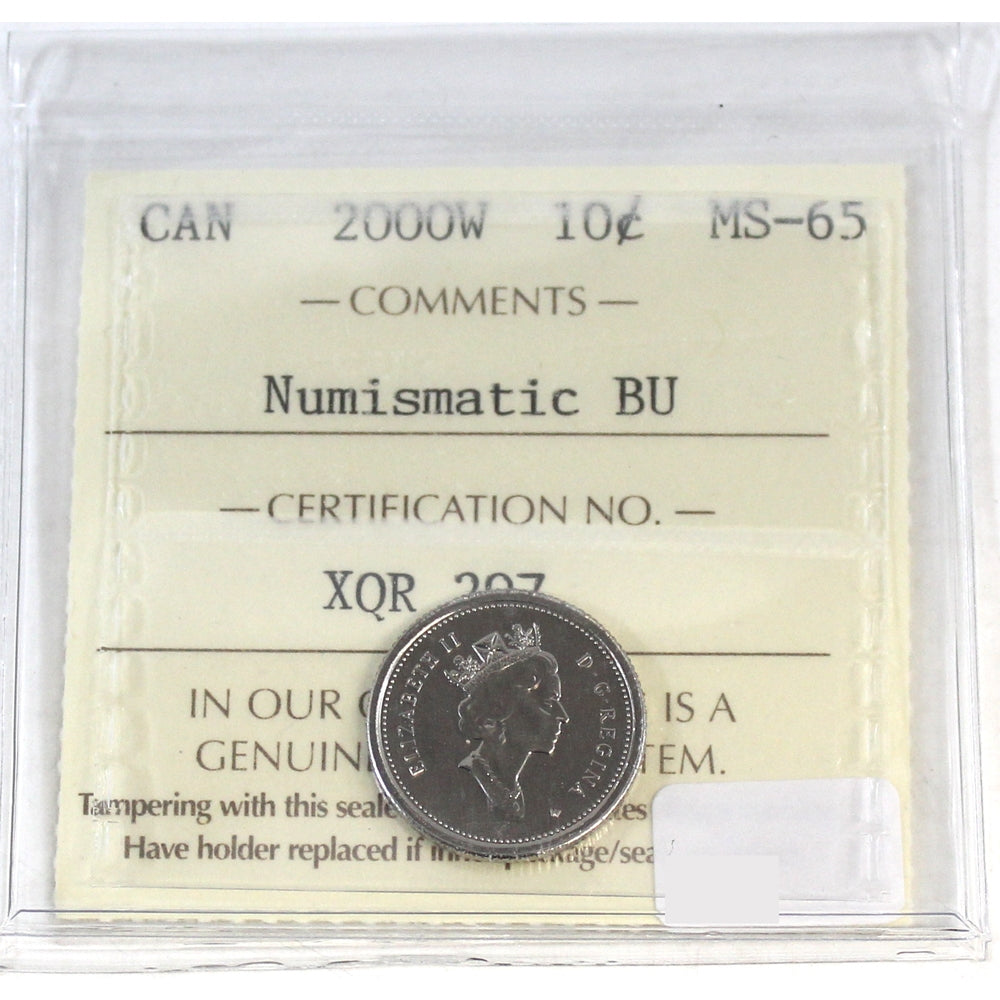 2000W Canada 10-cents ICCS Certified MS65 NBU
