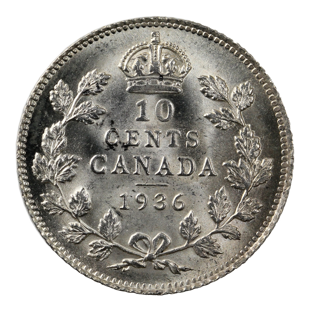 1936 Canada 10-cents Choice Brilliant Uncirculated (MS63) $