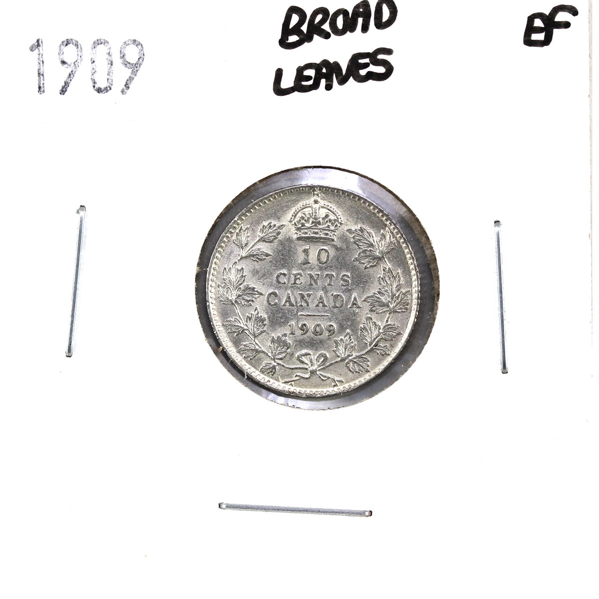 1909 Broad Leaves Canada 10-cents Extra Fine (EF40) $