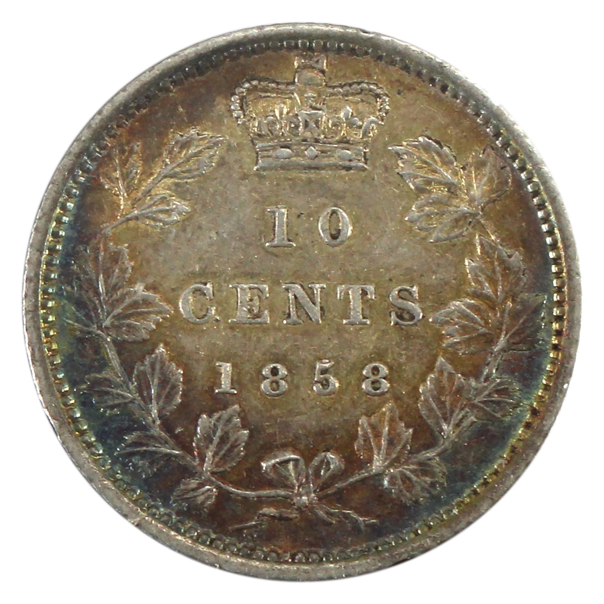 1858 Canada 10-cents EF-AU (EF45) $
