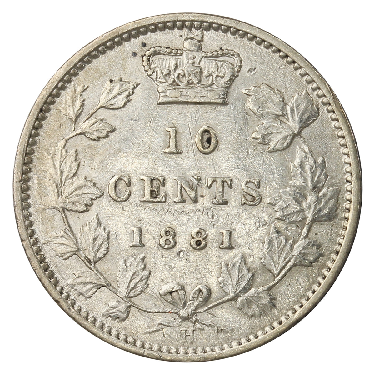 1881H Obv. 2 Canada 10-cents Extra Fine (EF40) $