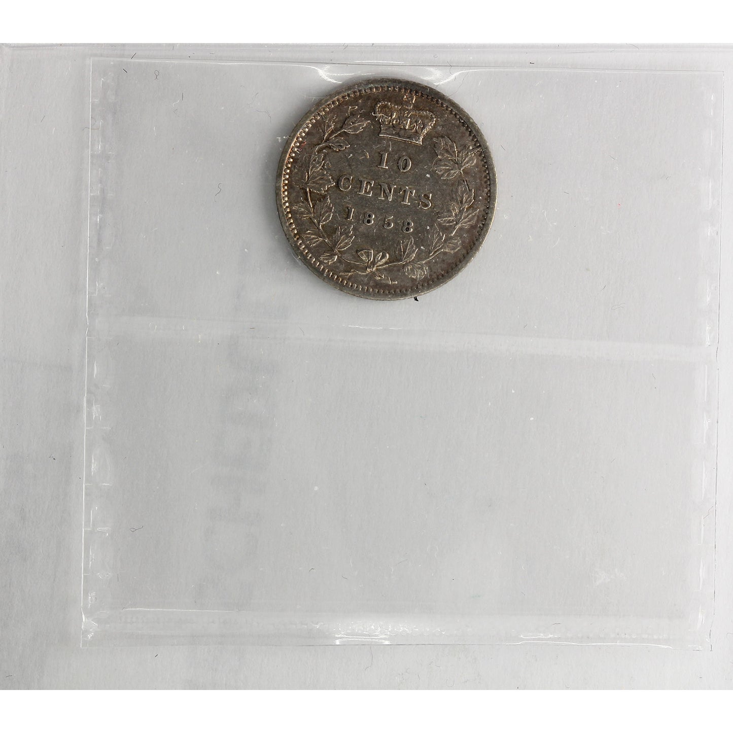 1858 Canada 10-cents ICCS Certified EF-40