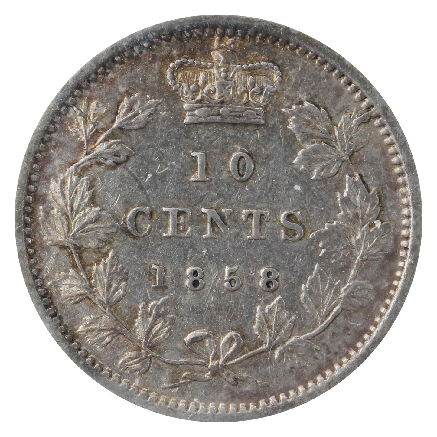 1858 Canada 10-cents ICCS Certified EF-40