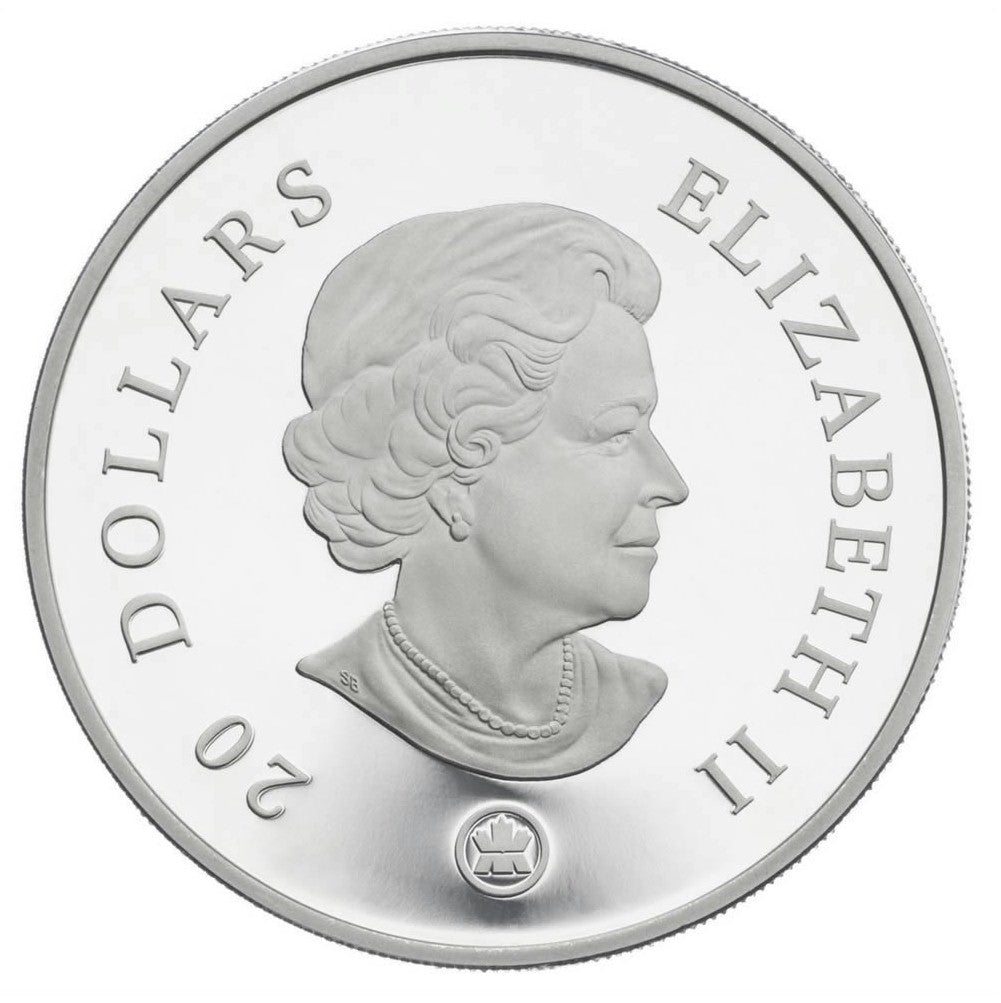 2008 Canada $20 Amethyst Crystal Snowflake Fine Silver