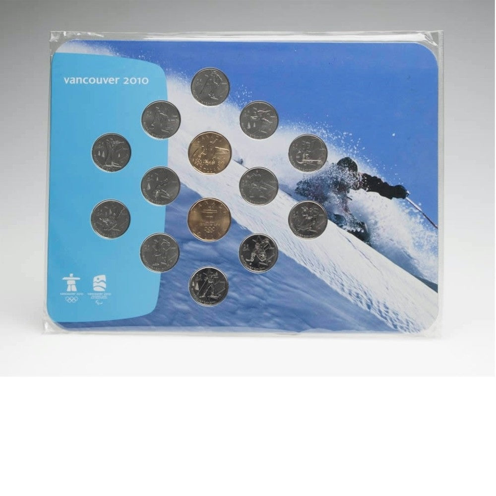 2007-2010 Canada Vancouver Olympic 14-coin 25ct and $1 Set - Skier