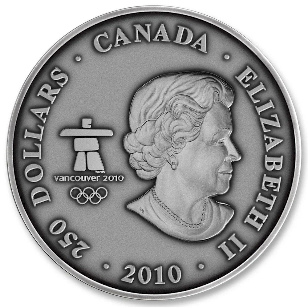 2010 Canada $250 Olympic Games - The Eagle Antiqued Kilo Fine Silver (No Tax)