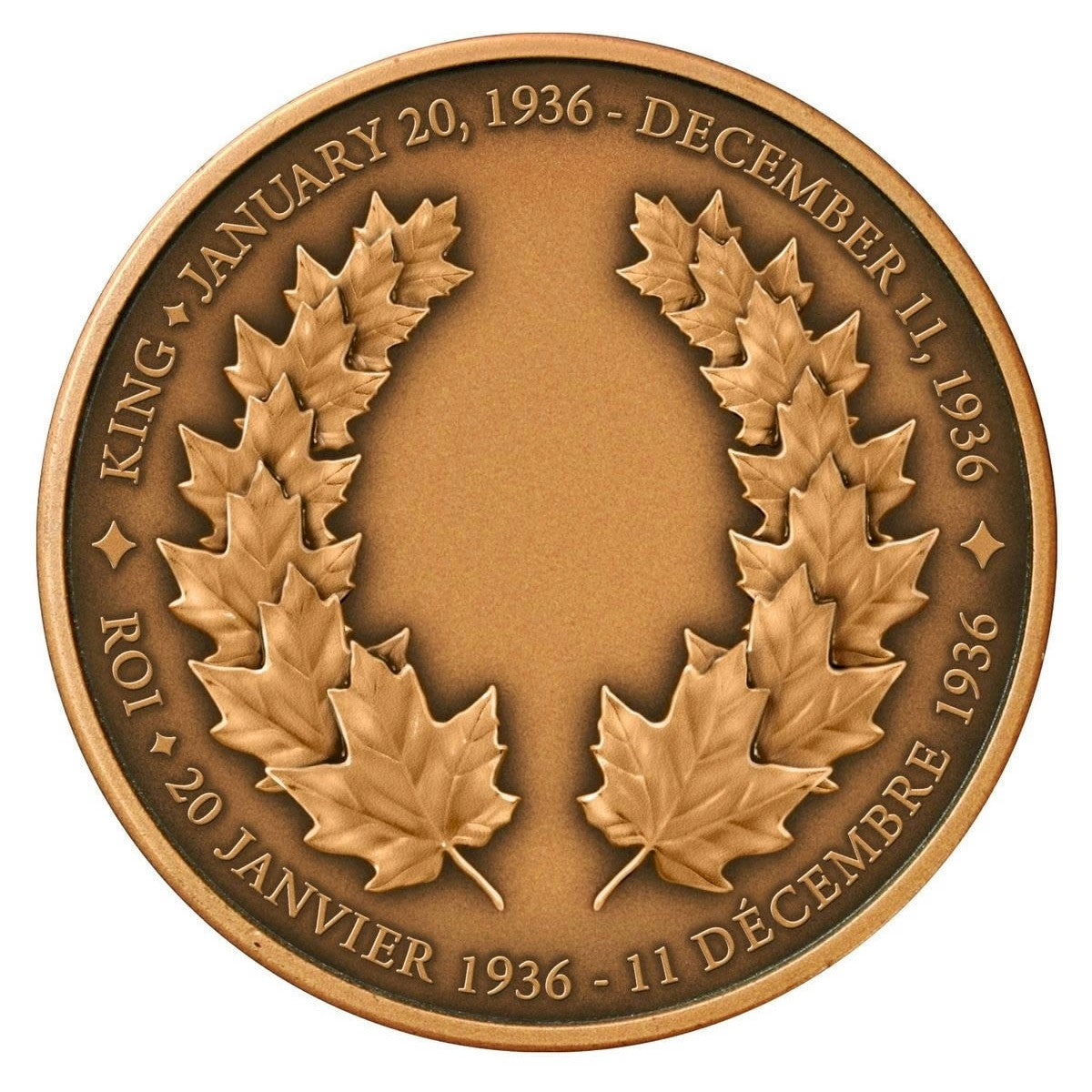 2009 Canada King Edward VIII Copper High Relief Medallion