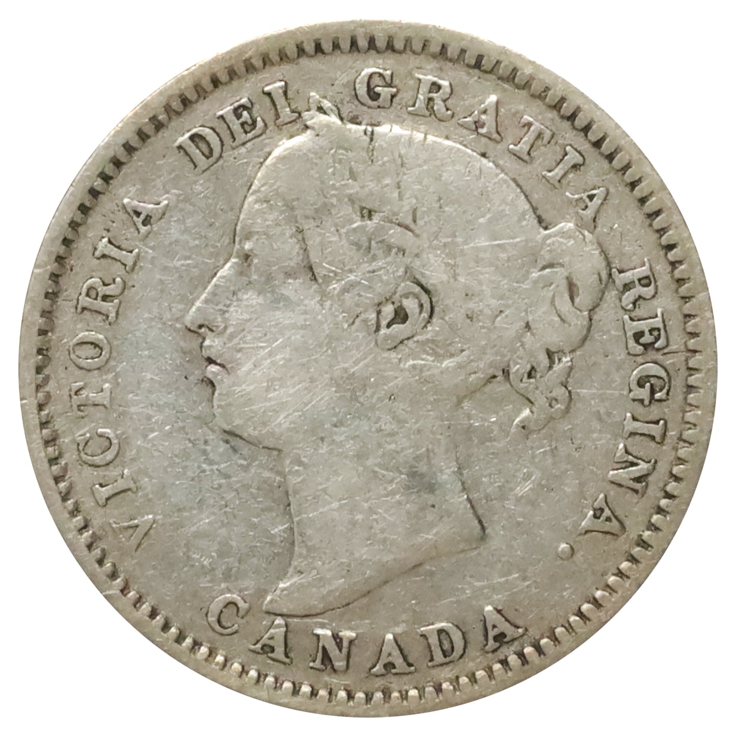 1894 Obv. 5 Canada 10-cents Fine (F12) $