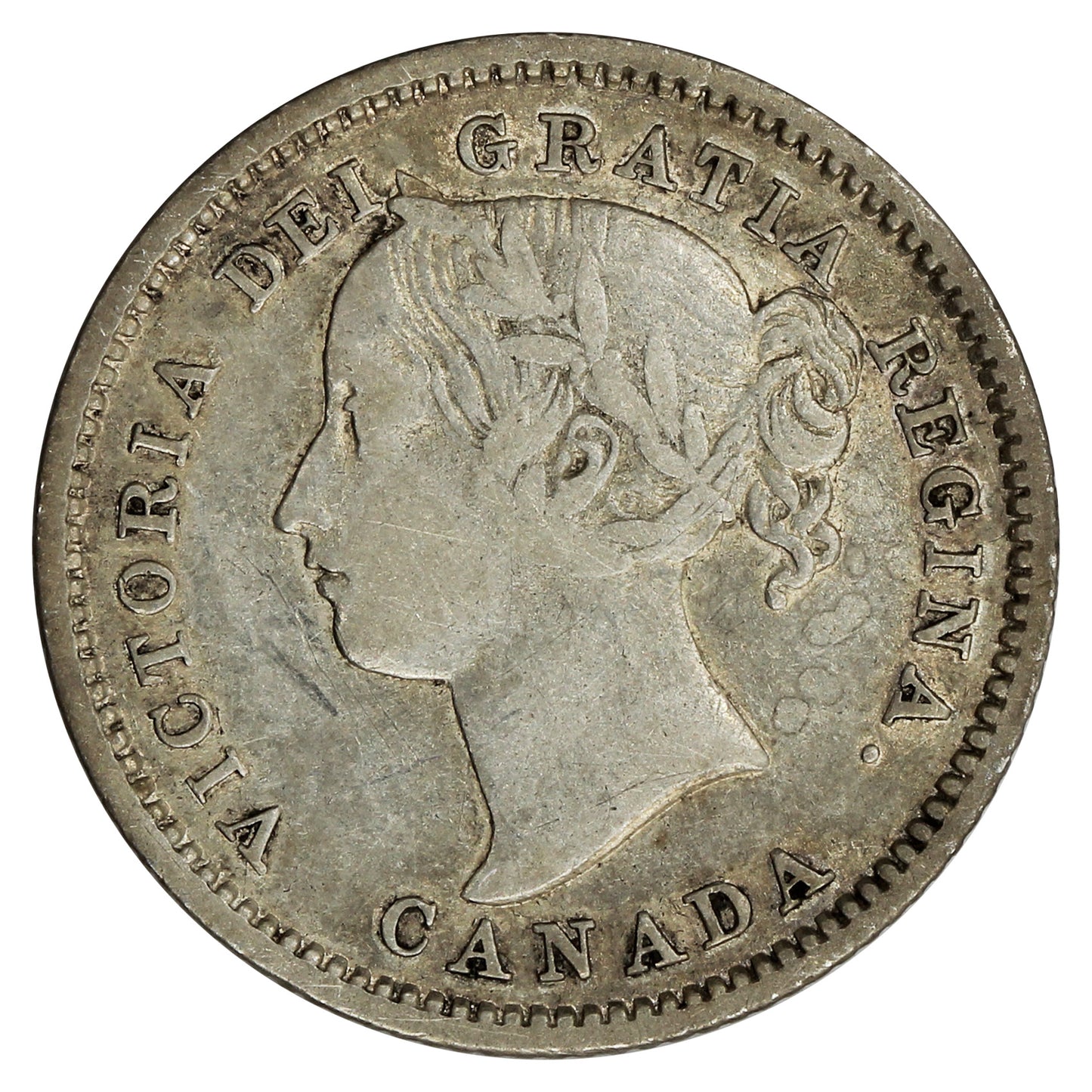 1870 Narrow 0 Canada 10-cents Very Fine (VF20) $
