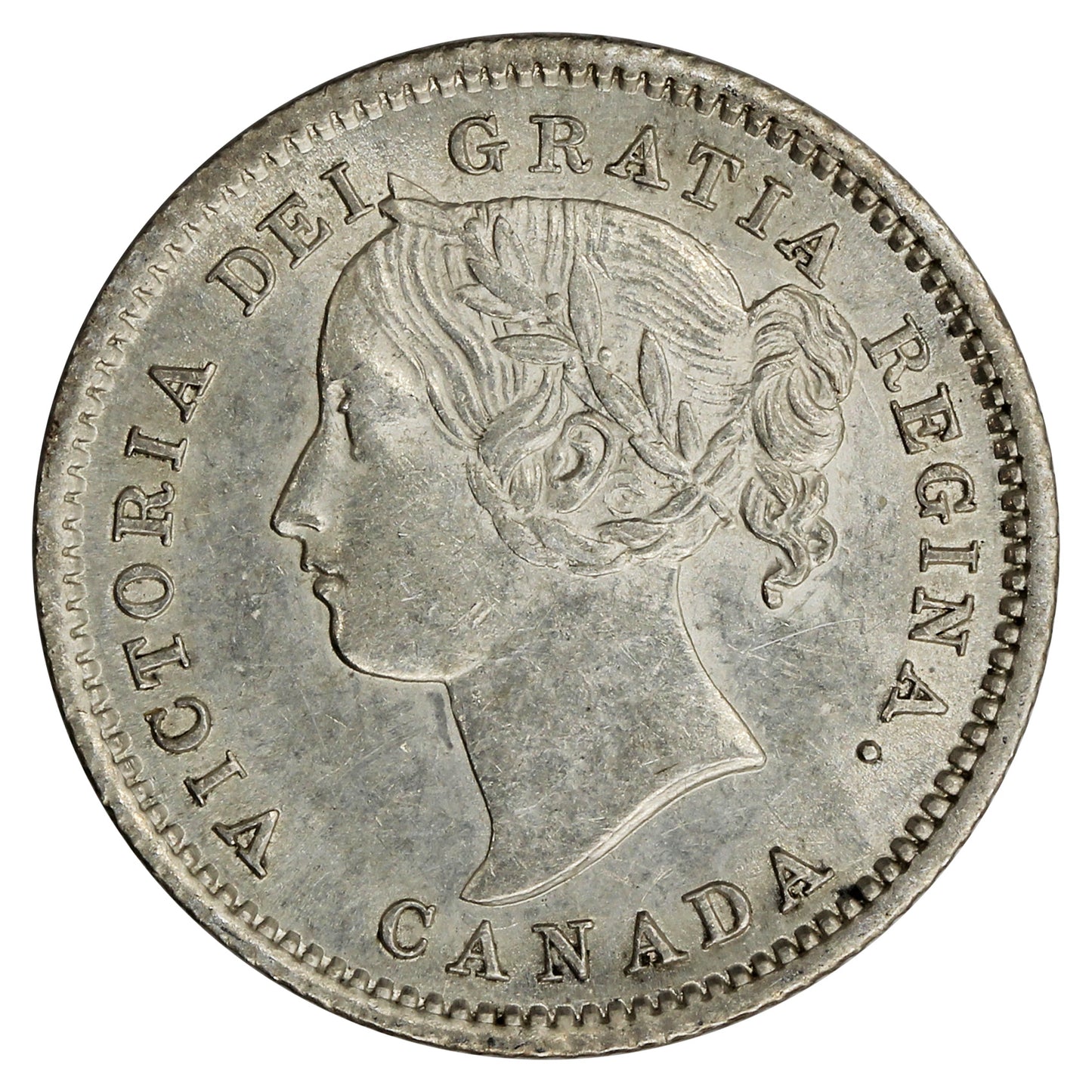 1870 Narrow 0 Canada 10-cents AU-UNC AU (AU55) $