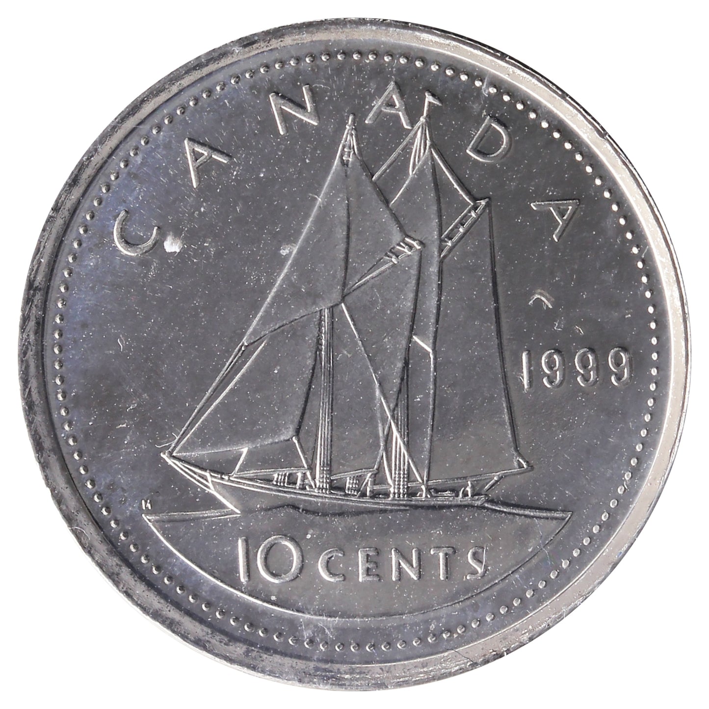 1999P Canada 10-cents ICCS Certified MS65 Numismatic BU
