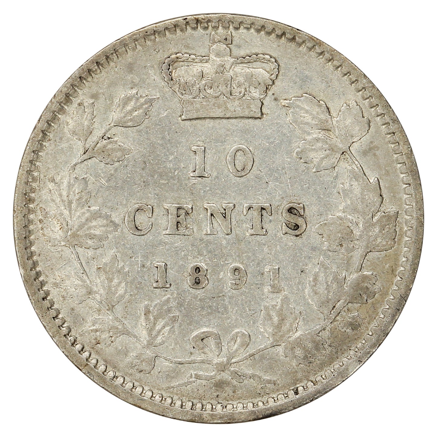 1891 22 Leaves Canada 10-cents VF-EF (VF-30) $