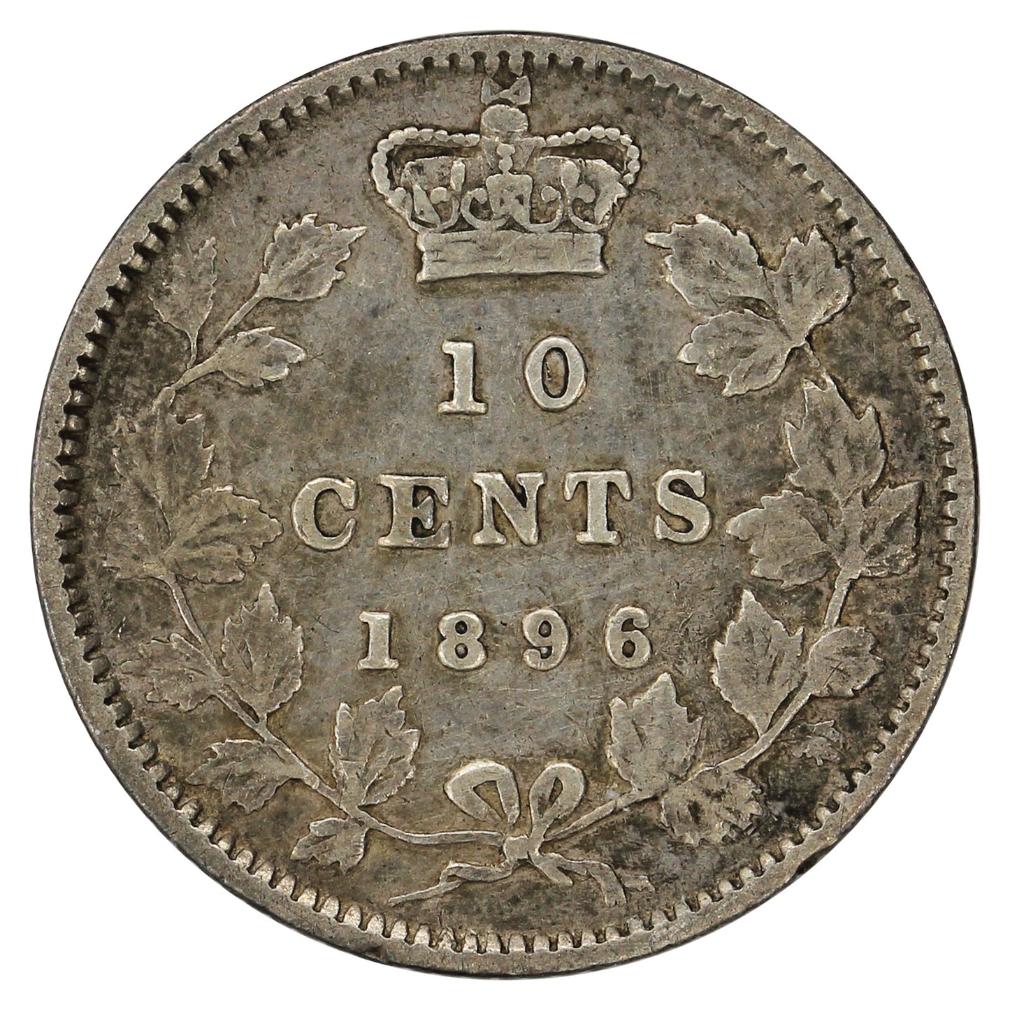1896 Obv. 6 Canada 10-cents Very Fine (VF-20) $