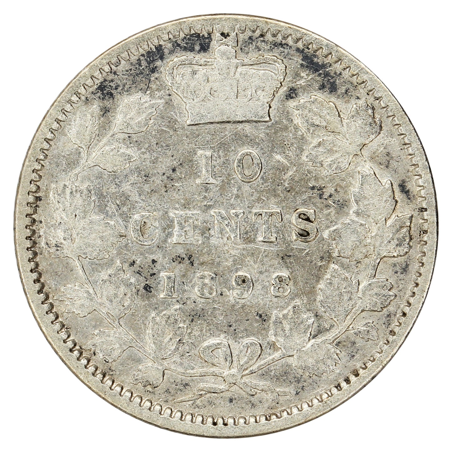 1898 Obv. 5 Canada 10-cents F-VF (F-15) $