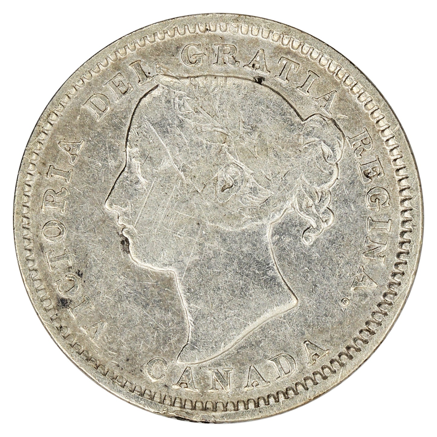 1898 Obv. 5 Canada 10-cents F-VF (F-15) $