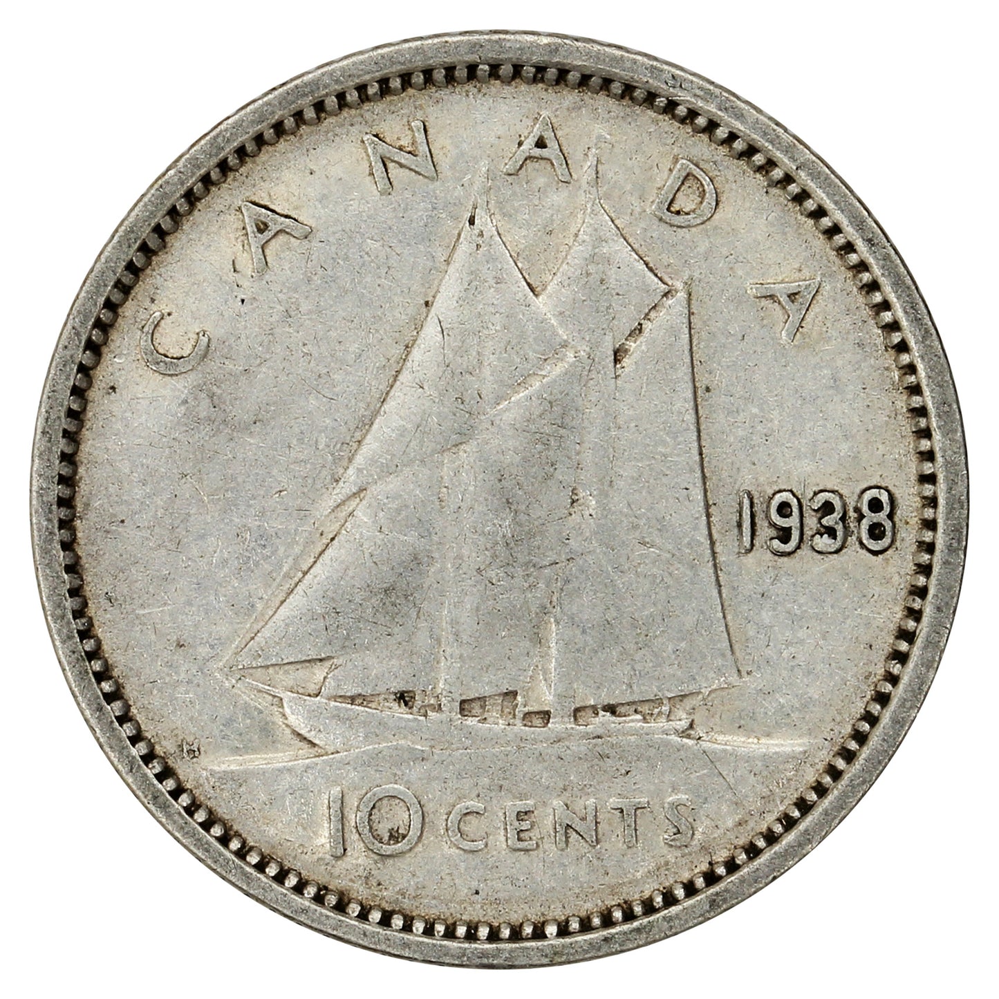 1938 Canada 10-cents Circulated