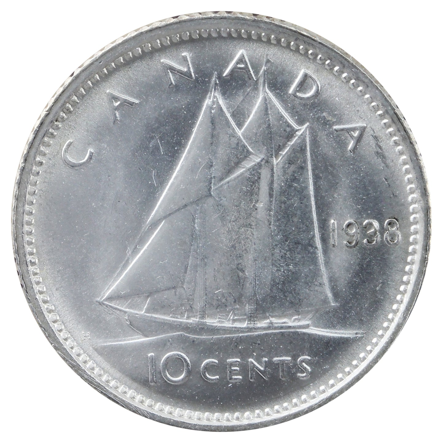 1938 Canada 10-cents ICCS Certified MS64 (XSI 363)