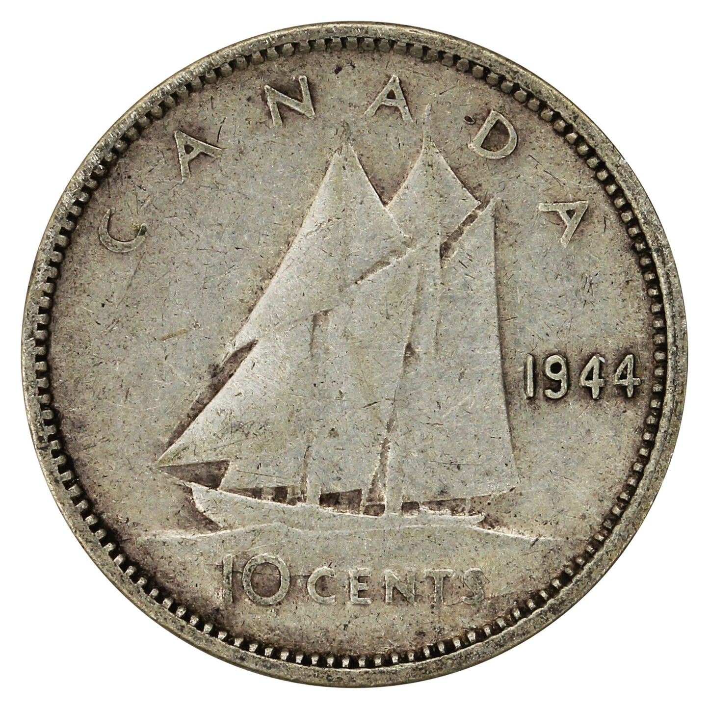 1944 Canada 10-cents Circulated