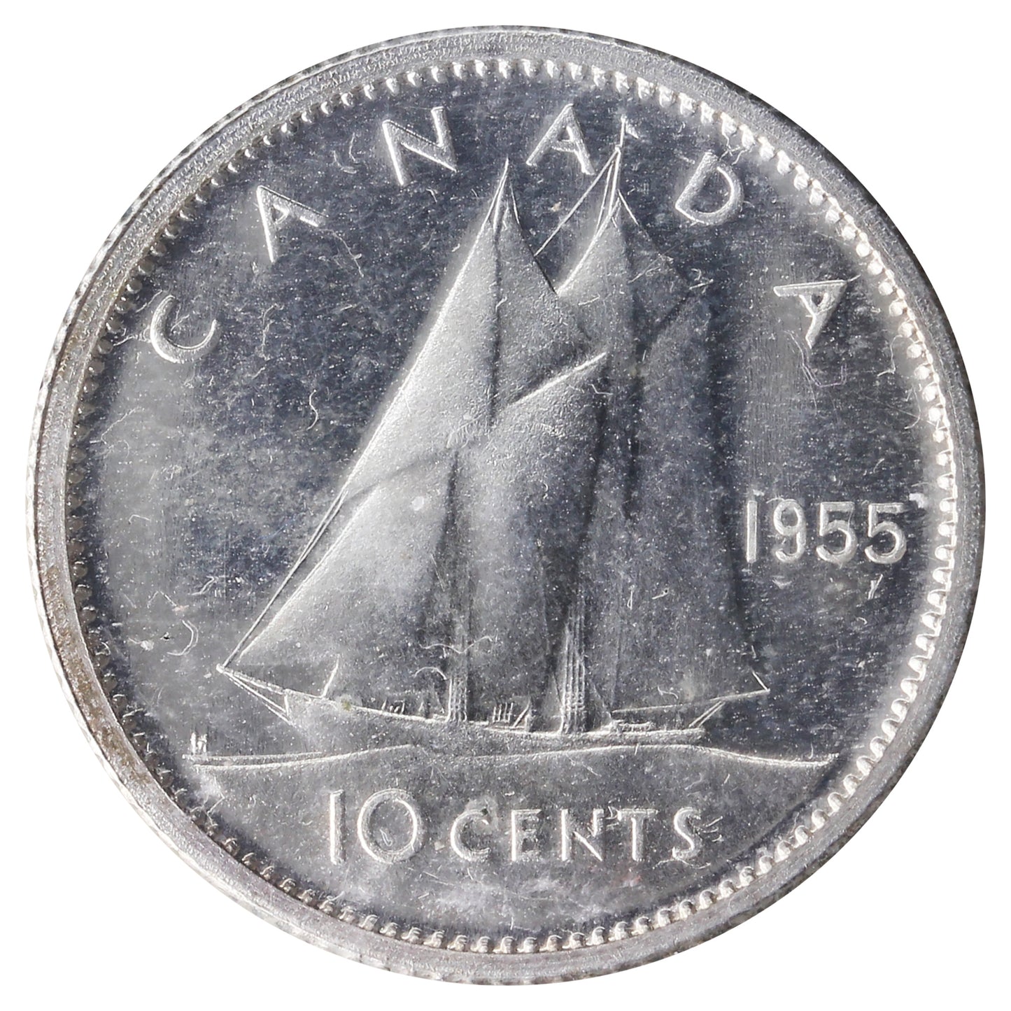 1955 Canada 10-cents ICCS Certified PL65